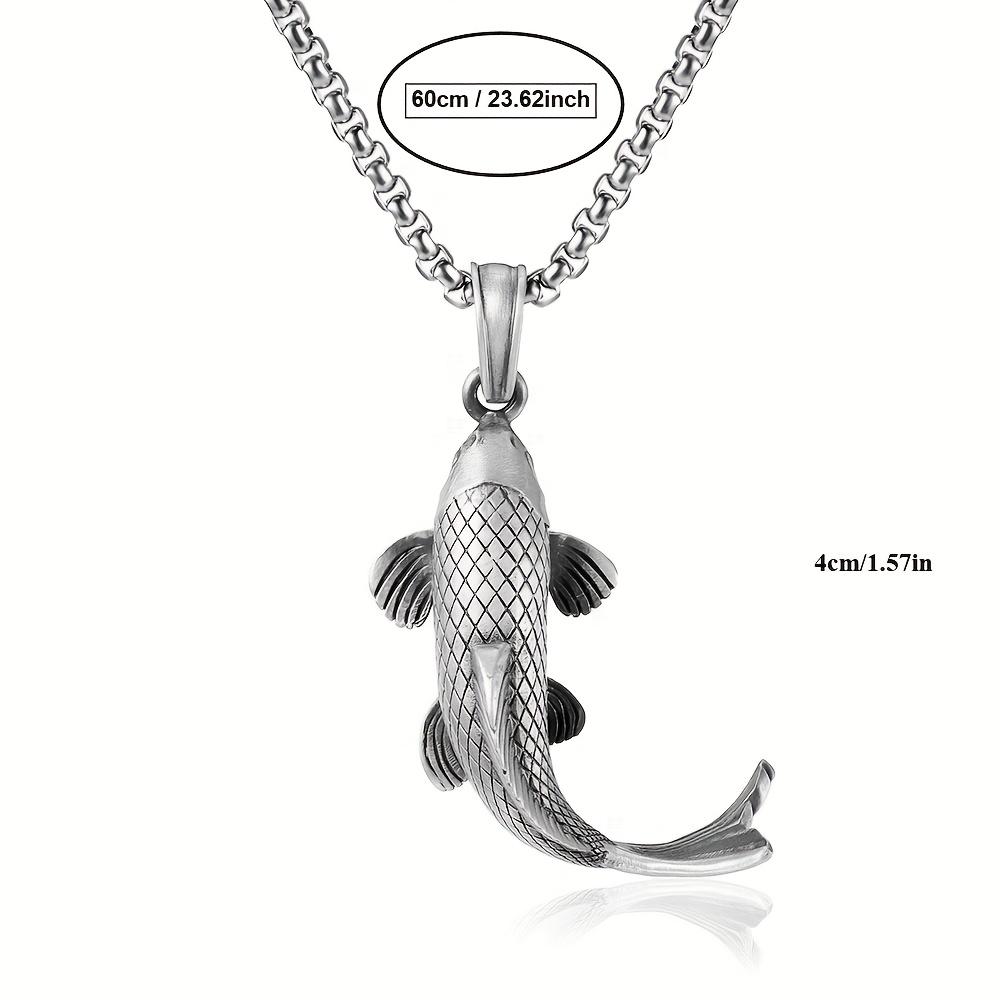 Vintage Auspicious Koi PendantIns Fashion Men's AccessoriesModern Chinese Style Simple Necklace