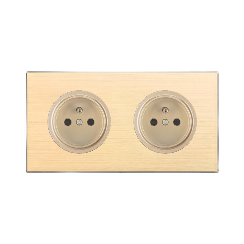 86 тип 1 2 3 4-клавишный 12-позиционный светодиодный индикаторный выключатель из алюминиевого сплава, универсальная роскошная настенная двойная розетка ЕС Франция Великобритания