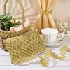 1card Filigree Corrugated Lace Ribbon for Clothing Accessories Floral Pattern golden 1-1/4 inch(32mm) 20 yards/card