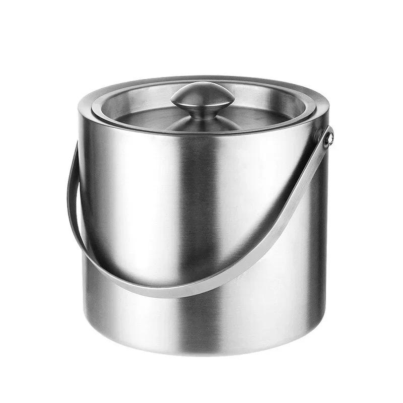 Double Walled Cooler Bucket Stainless Steel Ice Bucket With Comfortable Carry Handle Beverage Tub Wine/Drinking/Beer Cooler
