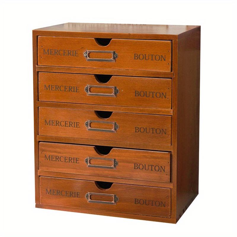 1 шт., 3/4/5 ящиков, ретро-коробка для хранения косметики и офисных принадлежностей, подходит для туалетного столика, школы, офиса, организации вещей в общежитии.