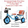 Children's Tandem Trike Kids Tricycle with Passenger Seat Storage Basket Toddler Pedal Bicycle Anti Slip for Backyard/Outdoor