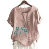 Trendy Ladies' Short Sleeve Top with 11 Colorful Floral Patterns and Round Neck