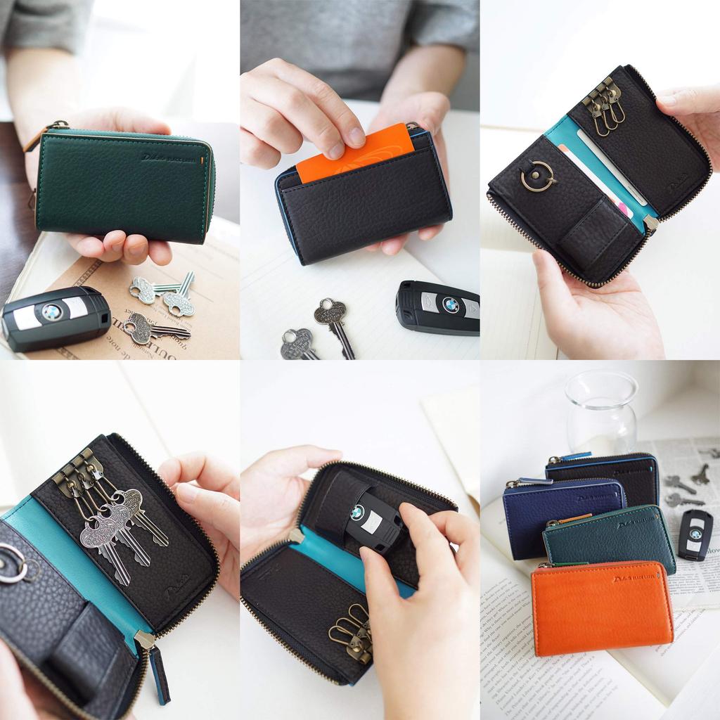 Черный чехол для ключей с натуральной кожей, зеленый [Dakota Label] мужской BL-620114-50