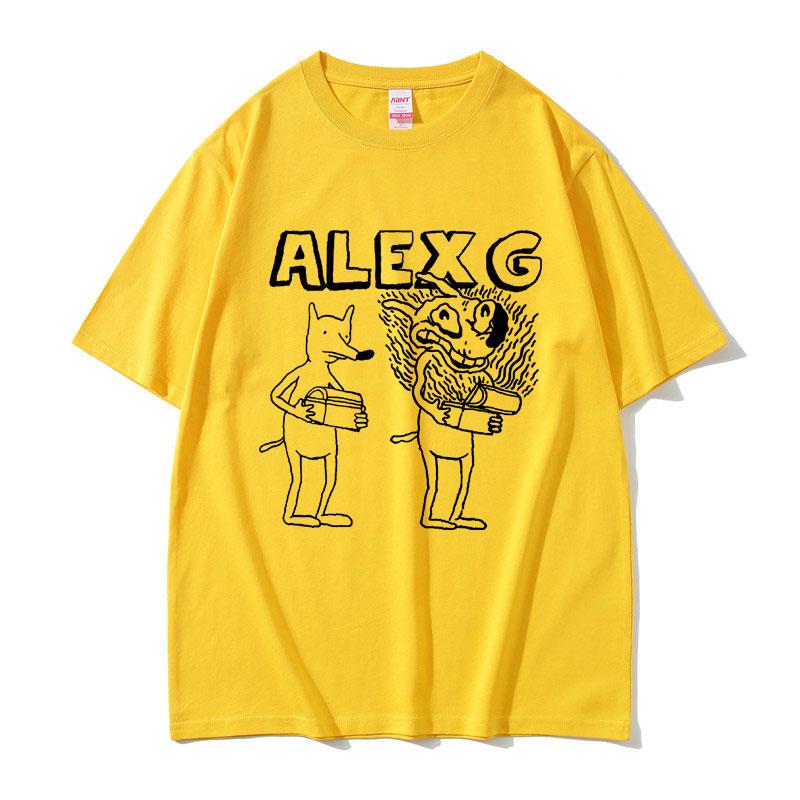 Летняя футболка с графическим принтом певца Alex G для мужчин и женщин, модная, с мультяшным принтом, летние футболки, мужская повседневная, 100% чистый хлопок, с принтом