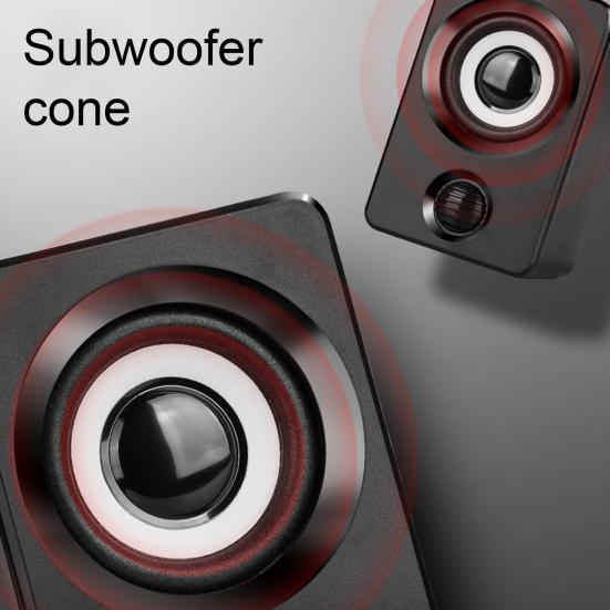 1 пара компьютерных динамиков с питанием от USB, разъем 3,5 мм, стереозвук, глубокие басы, портативный мини-проводной ноутбук, настольный ПК, звуковая коробка, сабвуфер