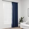 VidaXL Linen Look Blackout Curtain with Hooks Blue 290x245 Cm