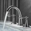 Tuqiu Basin Faucet Brass Gray Widespread Bathroom Faucet Antique Sink Faucets 3 Hole Lavotory Tap Hot And Cold Water Faucet Tap