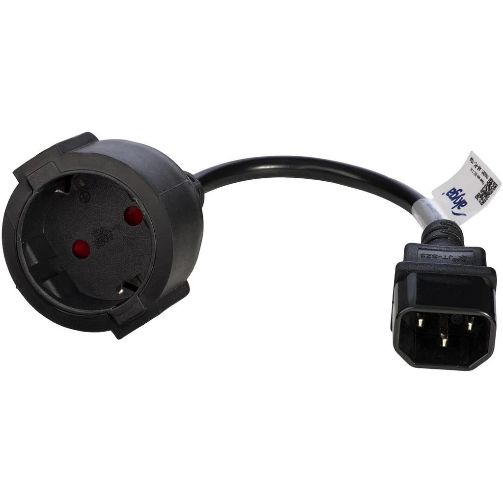 AK-PC-10A Силовой кабель Schuko 3-контактный IEC C14 / EU CEE 7/4 15 см Черный