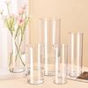 Прозрачная цилиндрическая ваза для цветов, свадебная вечеринка, обеденный стол, центральный элемент, гидропонный держатель для цветов, прозрачный