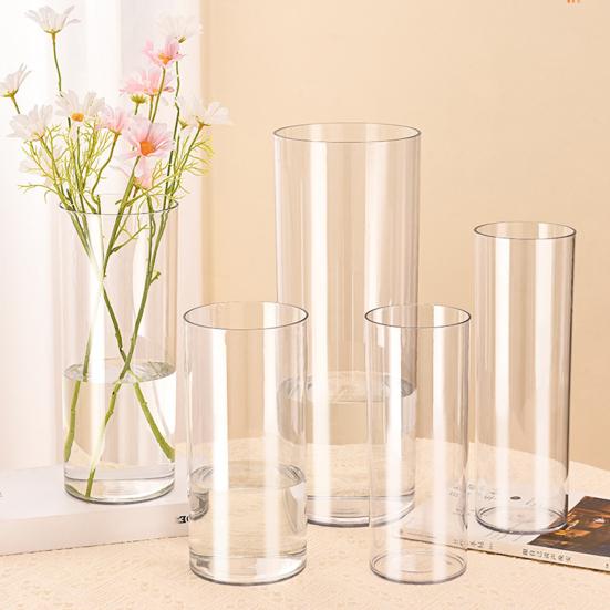 Прозрачная цилиндрическая ваза для цветов, свадебная вечеринка, обеденный стол, центральный элемент, гидропонный держатель для цветов, прозрачный