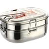 2 Layer Student Stainless Steel Thermal Lunch Box Food Storage Container Case