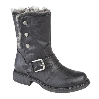 Женские/женские кожаные ботинки Andreana со складными застежками в байкерском стиле