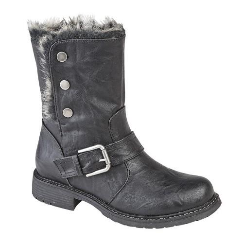 Cipriata Женские/женские кожаные ботинки Andreana со складными застежками в байкерском стиле