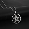 Supernatural Pentagram Necklace  Stainless Steel Box Chain Pentacle Star  Pendant Necklaces Jewelry