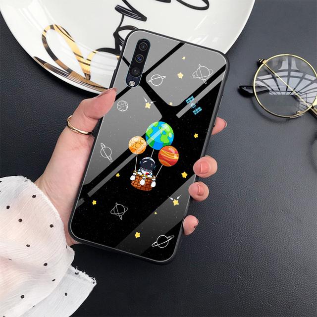 Чехол с луной астронавта для Samsung Galaxy A52 A71 A72 A73 A53, чехол из закаленного стекла для Samsung A13 5g A03 A22 A21s A03 Core A42 A70