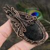Black Rutile Handmade Copper Wire Wrap Jewelry Pendant 3.51 T1u80
