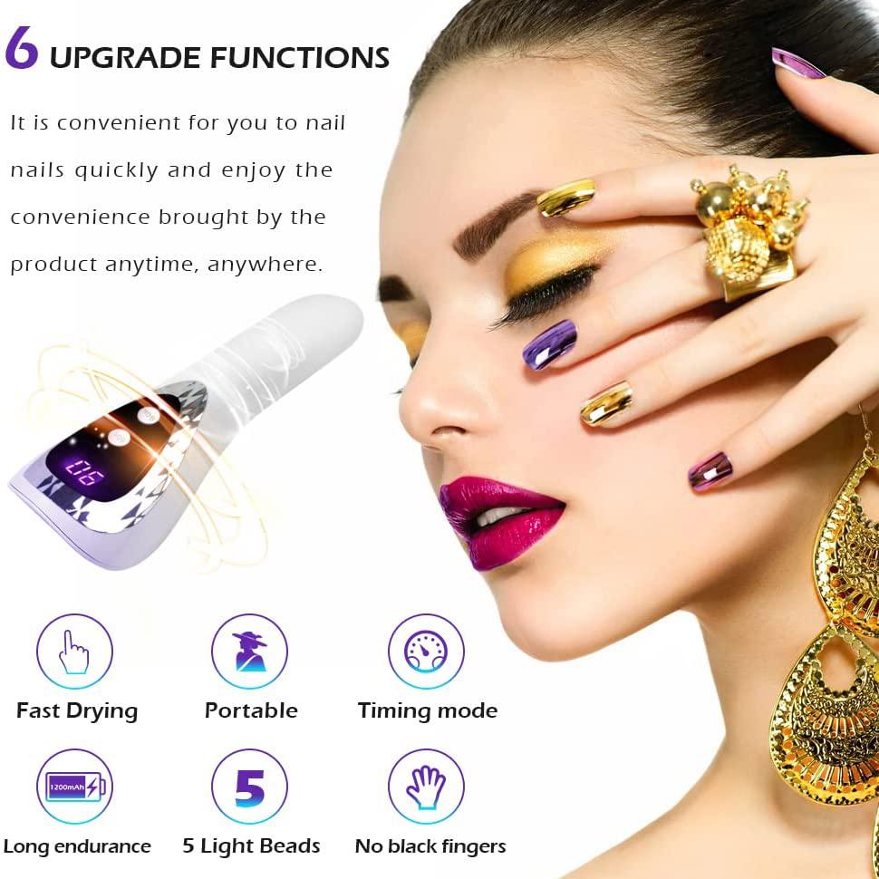 Handheld UV LED Lamp For Nails Drying Lamp Rechargeable Mini Manicure Lamp Nail Dryer For Gel Nails Portability Nail Art Tool