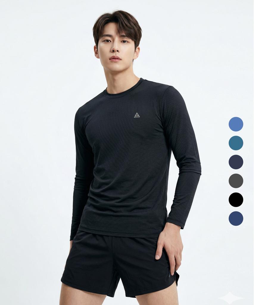 EZBUY Cool Guy Men'S Cooling Round Long Sleeve T-Shirt 5 Colors (Type A)