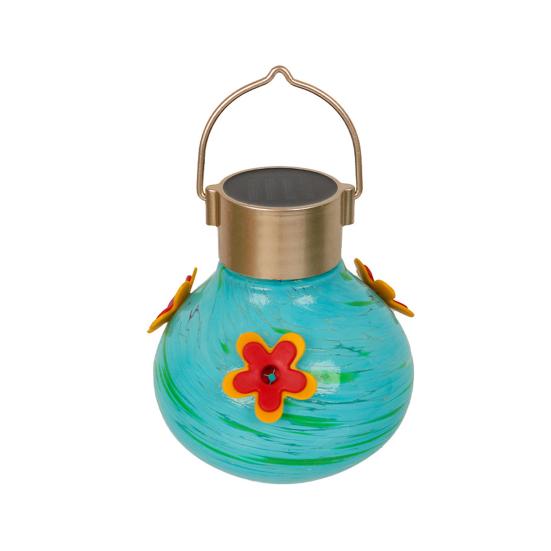 Кормушка для колибри с солнечной подсветкой, водонепроницаемая, для подвешивания на улице, в саду, во дворе, с автоматическим освещением, полуавтоматическая, стеклянная, для кормления птиц