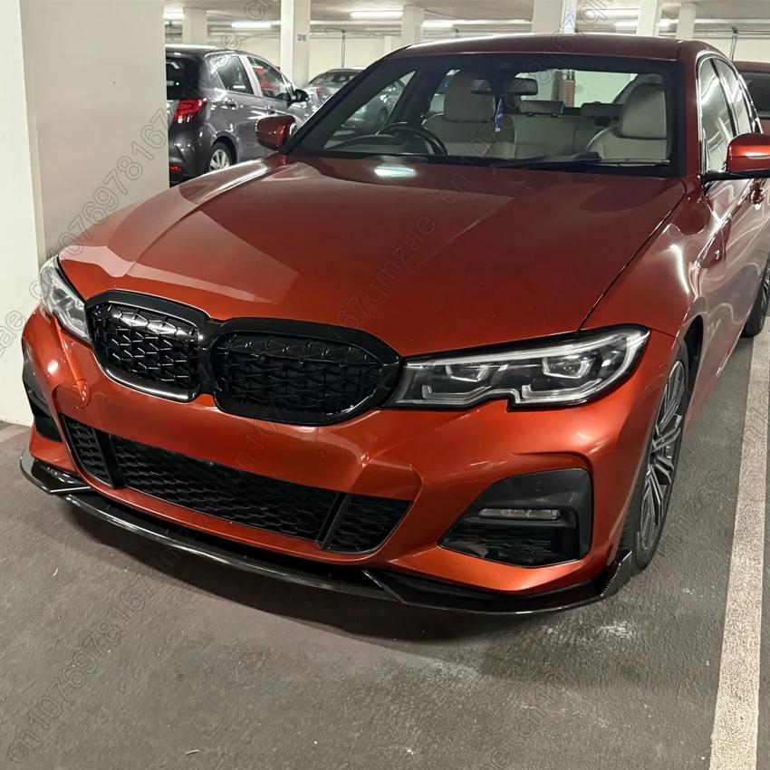 Передний сплиттер-губа бампера для BMW 3 серии G20 G21 G28 2019-2022 320i 330i M340i M Sport Комплекты обвеса Тюнинг под карбон