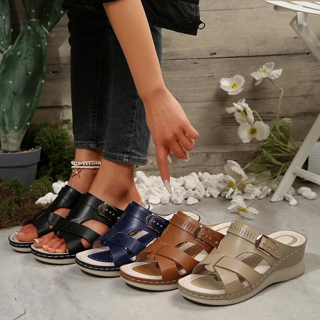 Fashion Summer Women Sexy Platform Slippers Fashion Casual Beach Shoes Retro Orthopedic Sandals Peep Toe Comfort Slippers Slides Women