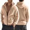 Winter Men's Thick Warm Double-sided Fleece Jacket Zipper Loose Cardigan Casual Hooded Jacket