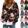 Women's Fashion Short Coat Casual Long Sleeve Printed Single Breasted Plush Top