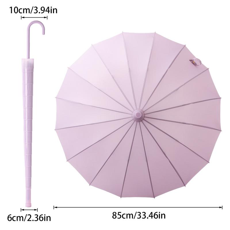 Автоматический зонт 16 спиц Ветрозащитный зонт 33,4 дюйма длиной Водонепроницаемый купол Ручка-трость Купол для дождливых дней