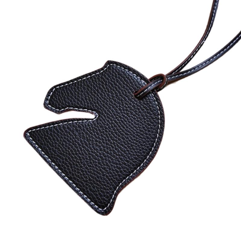 New Trendy Leather Cute Creative Personalized Horse Head Keychain Ladies Backpack Pendant Bag Charm Accessories