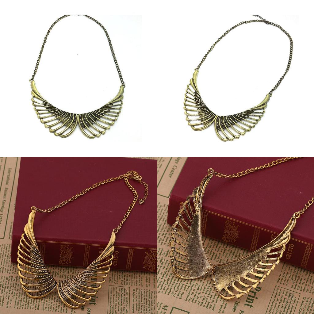 Angel Fashionable Retro Wing Pendant Women Metal Necklace For Travel Gift And