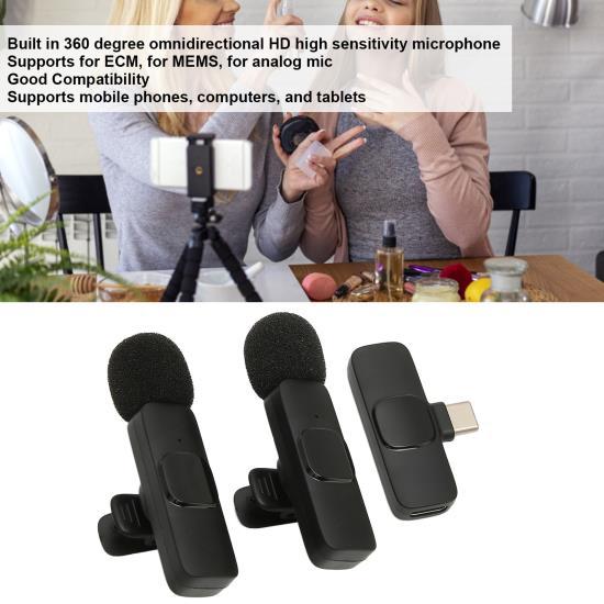 Беспроводной петличный микрофон 1 из 2 петличный микрофон поддерживает запись во время зарядки для прямой трансляции интервью