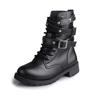 Горячая Распродажа Модные женские мотоциклетные ботинки Дамские винтажные боевые ботинки в стиле панк-готика с заклепками Ботинки на щиколотке Байкерские кожаные осенние женские ботинки