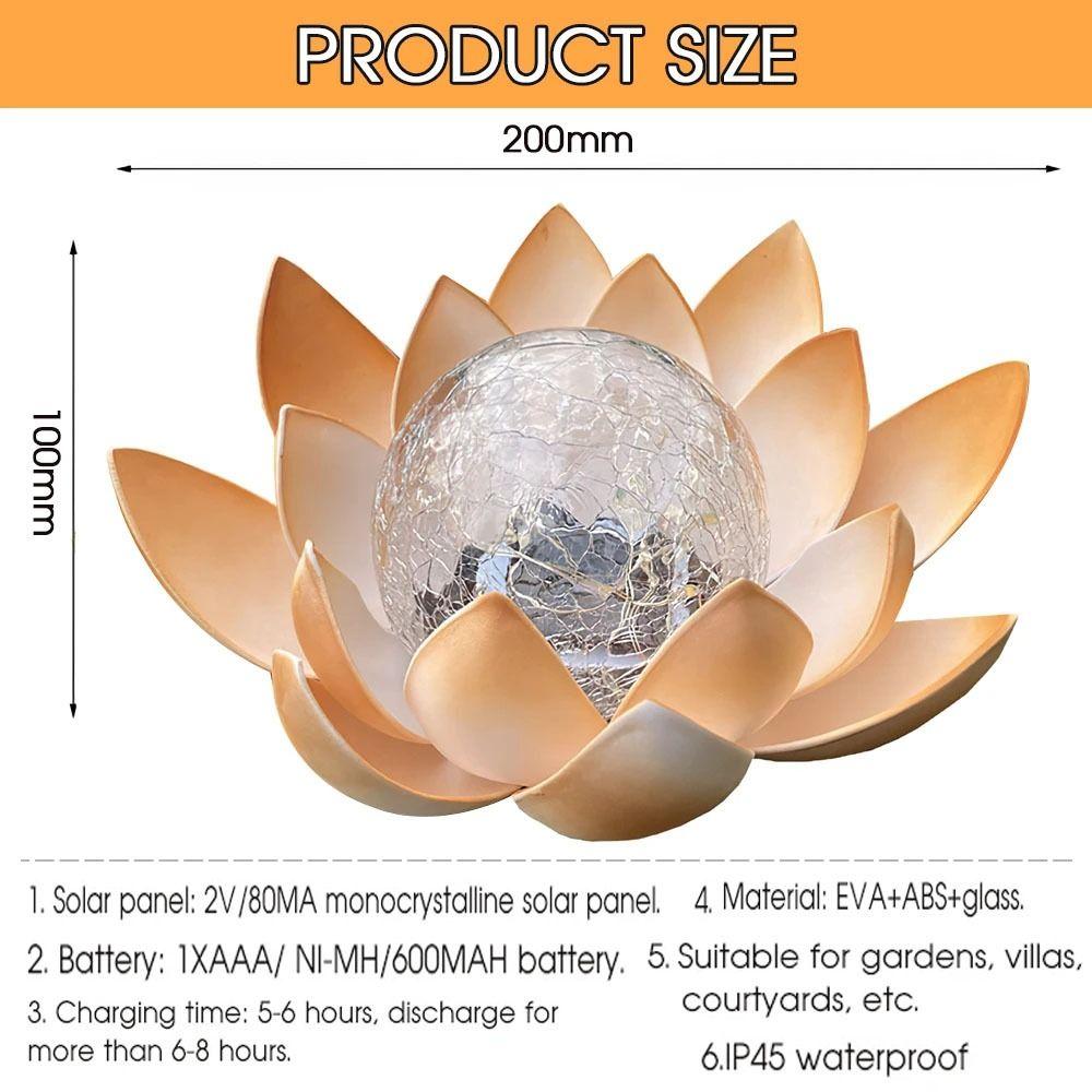 Lotus Shaped Solar Lotus Light Cordless Sculpture Garden Lamp Garden Solar Lights Home Decoration