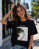 Funny Silly Cat Meme "I Forget" Cringe Brainrot Graphic T-Shirt Round Neck Short Sleeve Tee Casual Fashion Harajuku Y2K Clothing