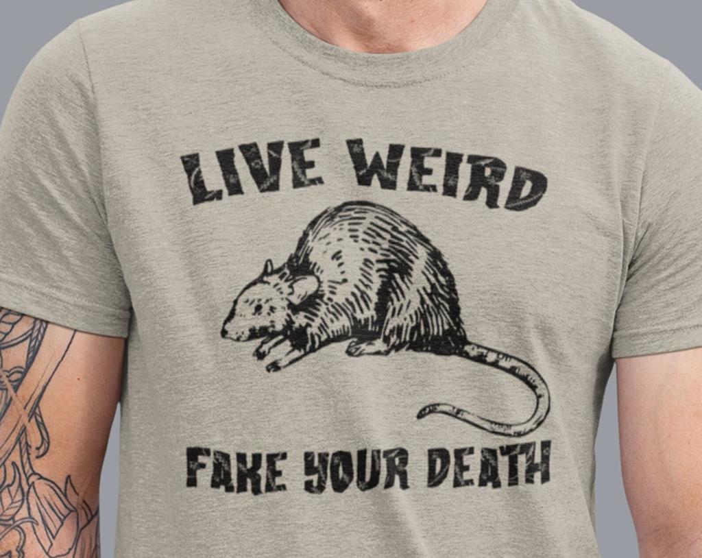 Possum T Shirt Weird T Shirt Funny Animal Shirt Spirit Awesome Opossum Tee For Men Women Live Weird Fake Your Death Cool Graphic Shirt