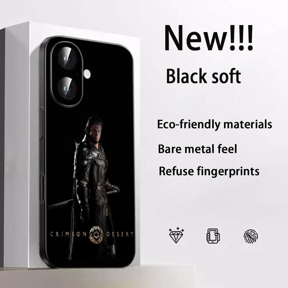 Crimson Desert hot game poster Phone Case For iPhone 17 16 e 15 14 13 12 Plus Mini Pro Max Soft black Shockproof Cover