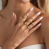 Ingemark 7Pcs/set Sweet Romantic Rhinestone Heart Rings Women Exquisite Metal Butterfly Chic Open Knuckle2026 New Charm Jewelry