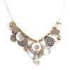 [Q8775] - Designer Necklace 'Acapulco' Silver Beige - 100x35 Mm