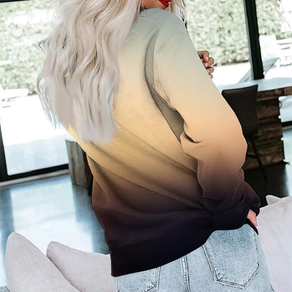 Женская толстовка с цветными блоками, повседневная удобная свободная легкая женская толстовка с длинным рукавом и круглым вырезом