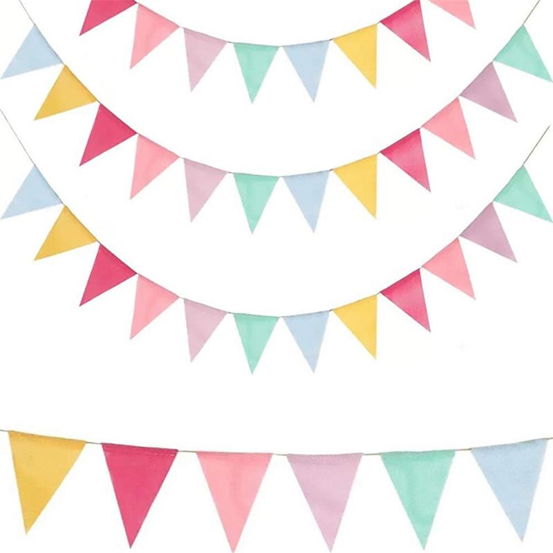 4M Colorful Jute Linen Flag Pennant Birthday Bunting Banner Wall Hanging Wedding