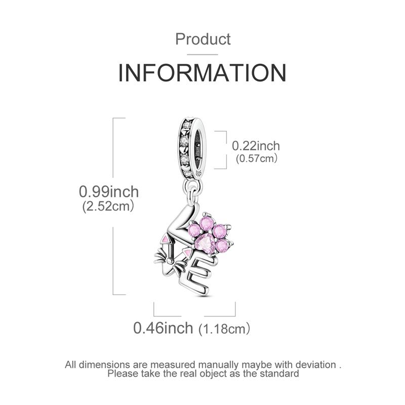 Genuine Copper Decorative Charms Bead Elements Love Mom Music Jesus Heart Pendants Suitable For Women Girls Authentic Bracelet Style Gifts