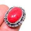 Red Coral Handmade 925 Sterling Silver Jewelry Ring Size 5 n3O68