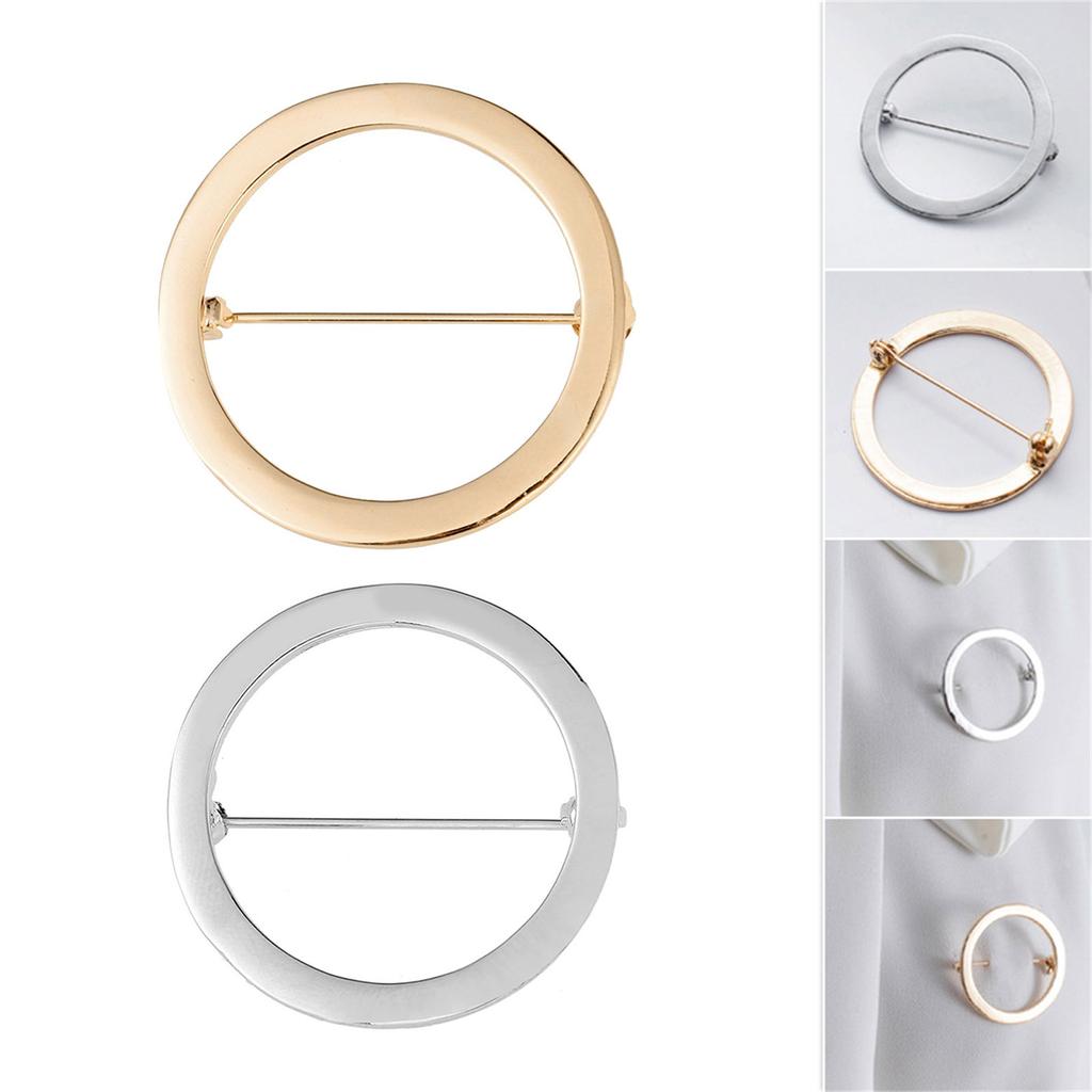 Elegant Safety Cardigan Clasp Round/Heart Shaped Brooch Smooth Alloy Badge Accessory for Women Clothing Accessories