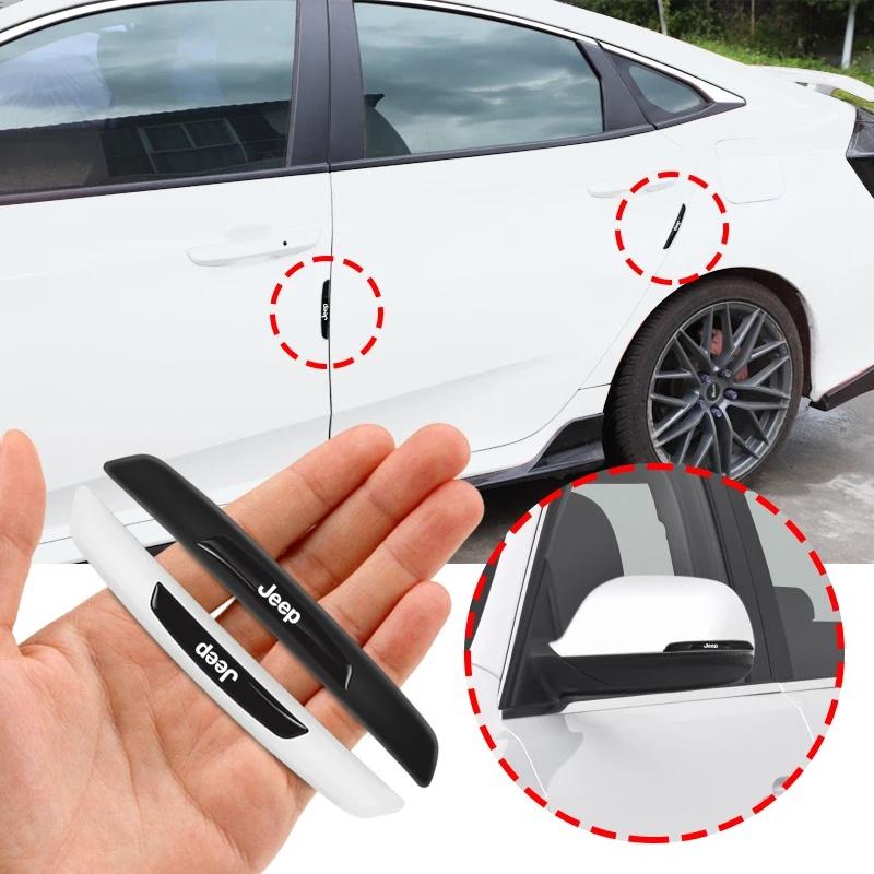 4Pcs Car Door Rearview Mirror Anti-Scratch Rubber Bumper Strip for Jeep Renegade Wrangler JK JL Grand Cherokee Auto Accessories ALP1