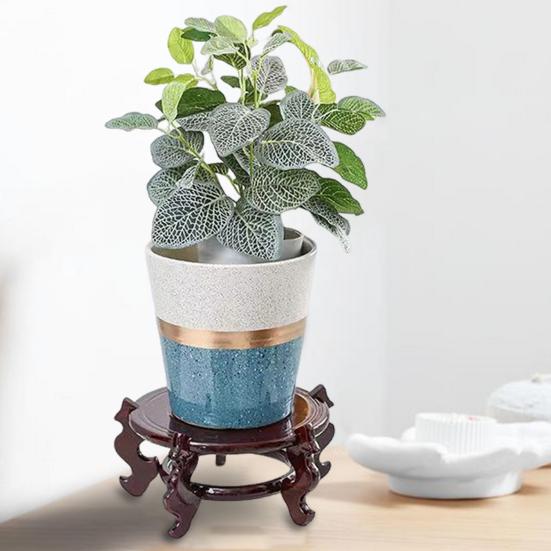 Wooden Planter Stand with Carved Feet High Stability Non-Slip Indoor Furniture Plant Pot Holder Flower Vase Display Stand
