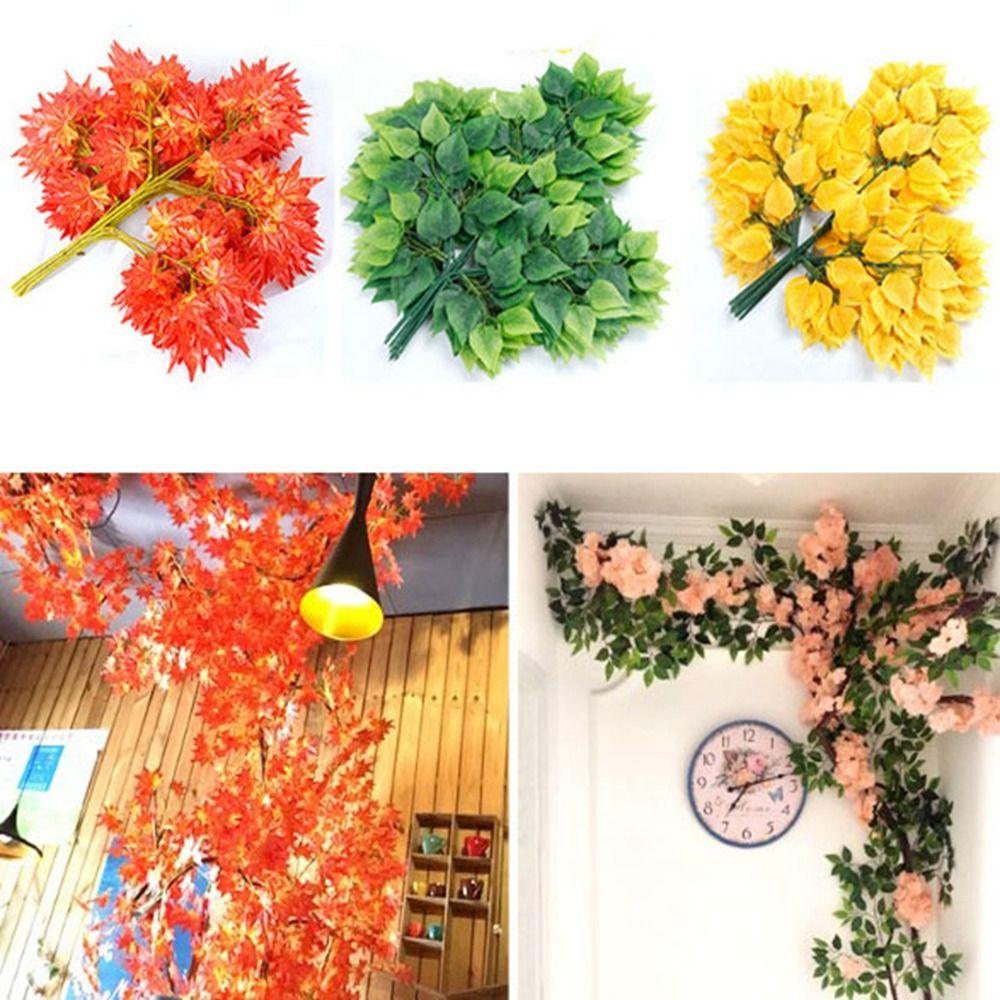 10 стилей Имитация листьев Зеленый цвет Поддельные листья Новые свадебные украшения Украшения для дома