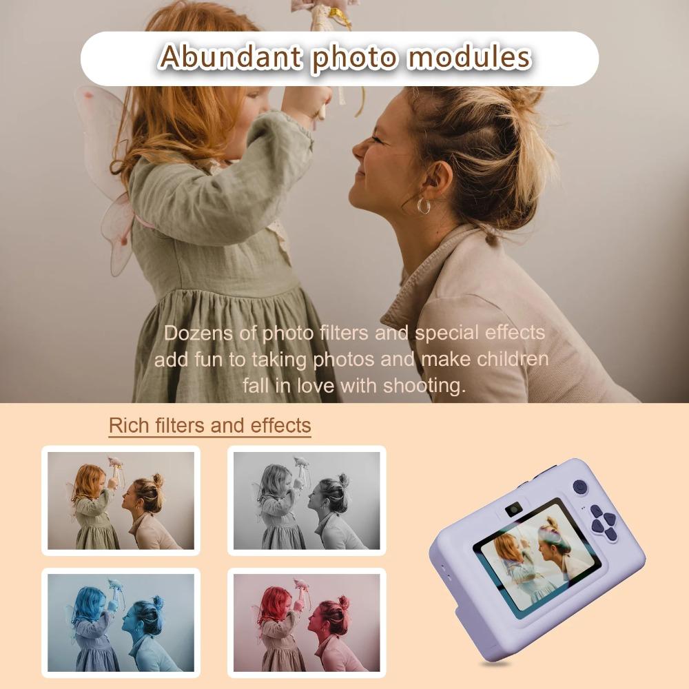 Цифровая детская камера для фотосъемки Мини-принтер Портативный Термо Мгновенная печать Фото Детская камера 2,8-дюймовое HD Видео Игрушка Подарки