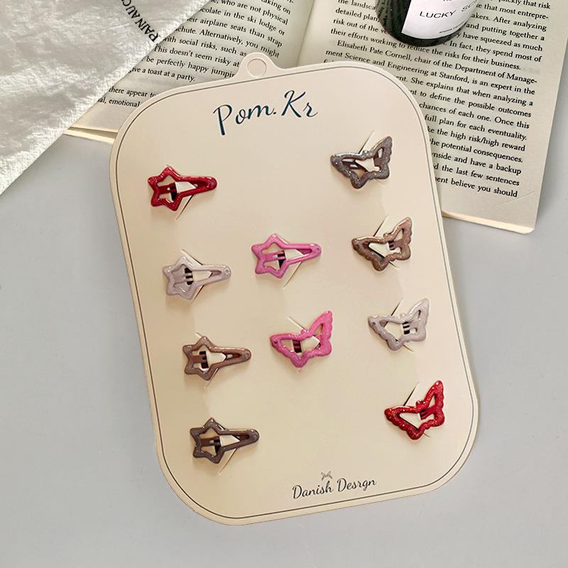 10 шт. новые корейские заколки для волос для девочек, цвет чая с молоком, заколки принцессы с челкой, боковой зажим, аксессуары для волос для маленьких девочек