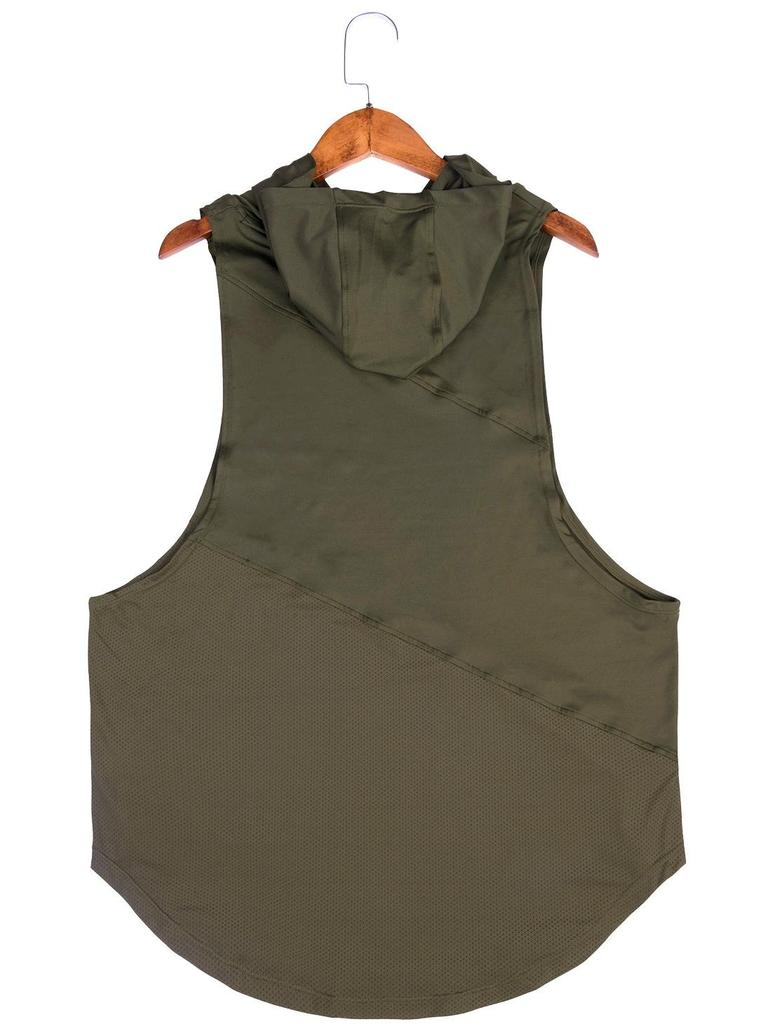 Мужской быстросохнущий спортивный жилет с капюшоном для летних пробежек и баскетбола на открытом воздухе